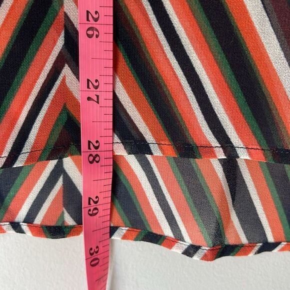 Cabi Striped Ultimate Multicolor Chiffon Sheer Balloon Sleeve Blouse - Picture 8 of 8